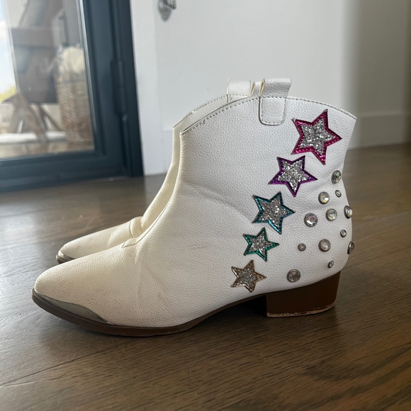 Yosi Samra Other - Girl’s White Cowboy Boot with Rhinestones